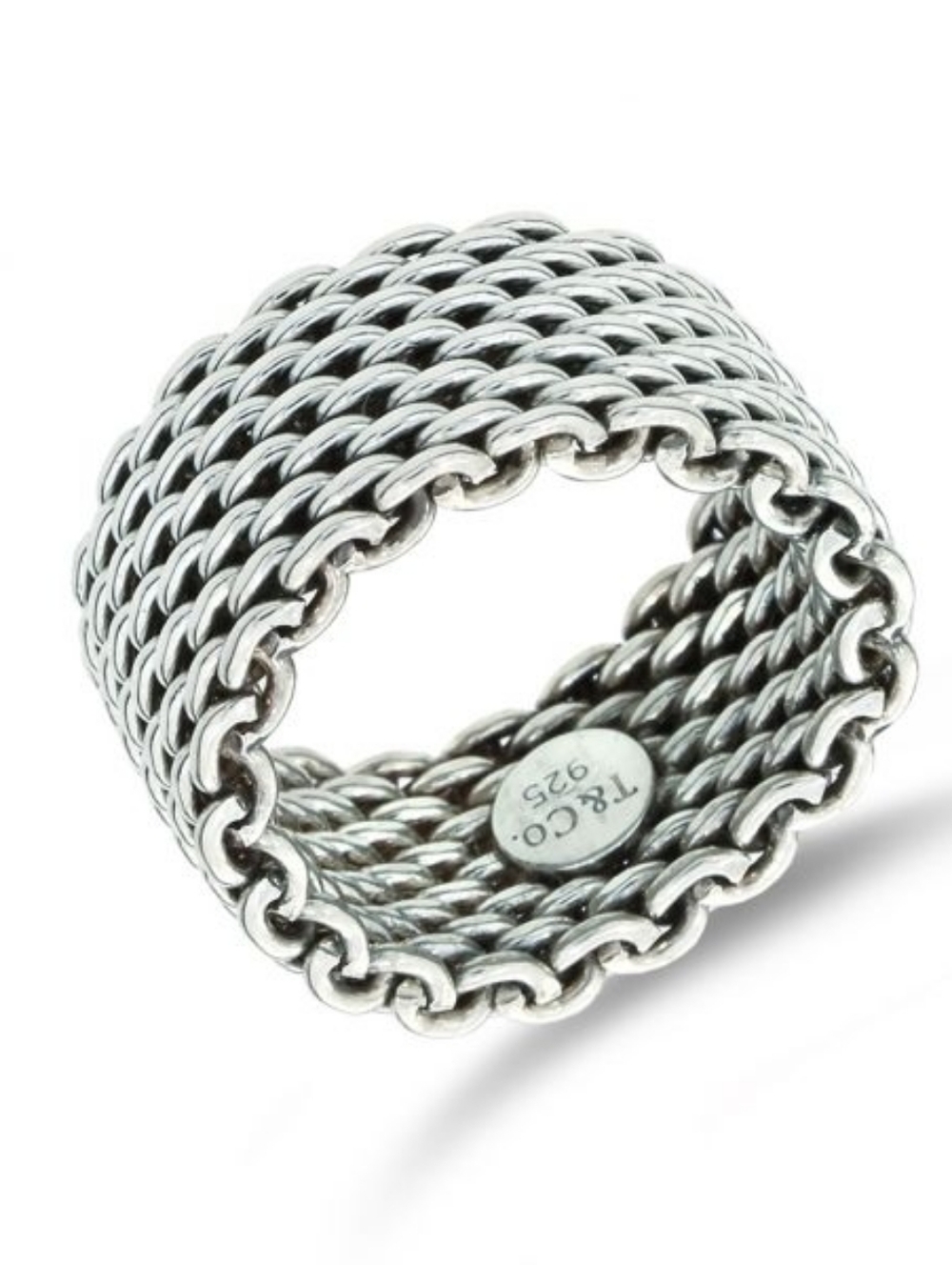 Tiffany & Co Sterling Silver Mesh Ring SZ 9